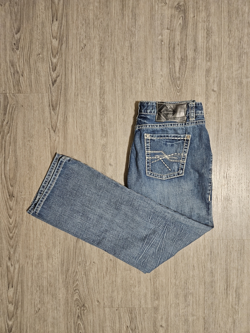 Rock&Roll Cowboy Men's 34x32 Pistol Straight Fit Denim Jeans in Medium Blue